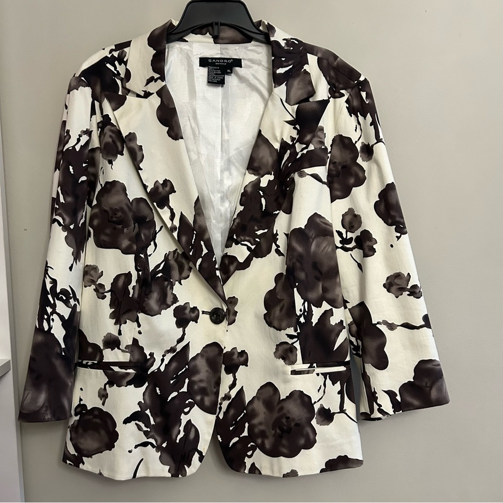 Sandro floral cotton blazer- XL